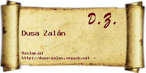 Dusa Zalán névjegykártya